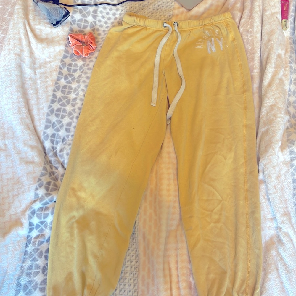 Aropotale yellow sweat pants (very worn) but still clean